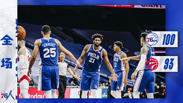 <a href=/lanqiu/76ers/ target=_blank class=infotextkey>76人</a>队100-93逆转<a href=/lanqiu/raptors/ target=_blank class=infotextkey>猛龙</a>