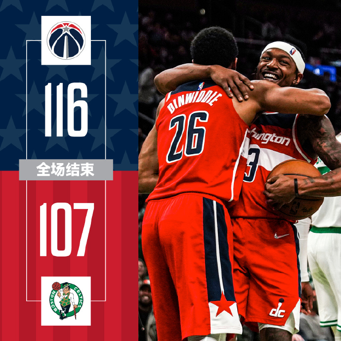 奇才116-107终结绿军 哈雷尔25+11 丁威迪22分 塔图姆23+7