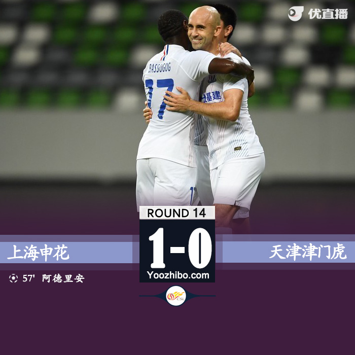 申花1-0津门虎 帅献神扑阿德里安点射